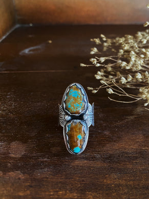 Adjustable band - Sterling Silver with Royston Turquoise