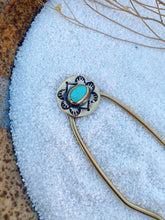 Load image into Gallery viewer, Red Brass Hair Fork - Baja Turquoise