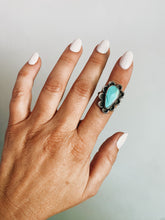 Load image into Gallery viewer, Sterling Silver with Kings Manassa Turquoise Ring sz 6.5