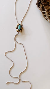 Mixed Metal Snake Chain Bolo with Royston turquoise
