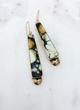 Load image into Gallery viewer, Gold Fill &amp; brass Variscite Turquoise Earrings