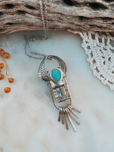 Load image into Gallery viewer, Turquoise Fringe Sterling Silver Rollerball Necklace