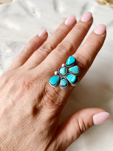 Load image into Gallery viewer, MINI SUNRISE ring in Sterling Silver with Sierra Bella and Egyptian Turquoise