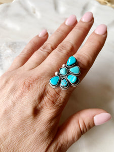 MINI SUNRISE ring in Sterling Silver with Sierra Bella and Egyptian Turquoise