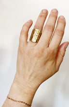 Load image into Gallery viewer, Hammered Shield Ring - Bronze - Semi Adjustable