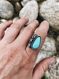 *Finished in Your Size* Sterling Silver with Number Eight Turquoise Ring
