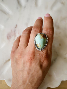 Old Stock Light Blue Turquoise ring in Sterling Silver