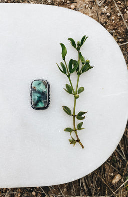 *Finished in Your Size* Sterling Silver with Aloe Variscite Ring