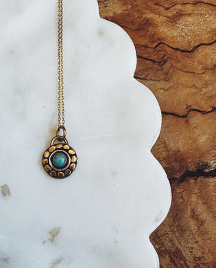 Mixed Metal Desert Daisy Pendant