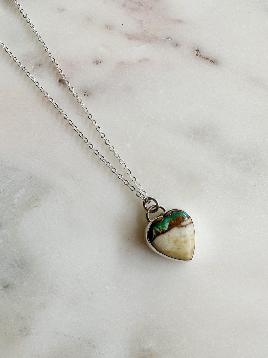 Turquoise Love token necklace