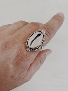 Sterling Silver with Cowrie Shell - FINISHED IN YOUR SIZE