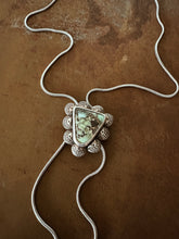 Load image into Gallery viewer, Sterling Silver Snake Chain Bolo with Aloe Variscite