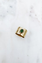 Load image into Gallery viewer, Hammered Jade Ring - Bronze - SZ 7.5