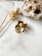 Load image into Gallery viewer, Twin Flame cuff ring in sterling silver or brass