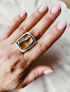 Montana Agate ring in Sterling Silver