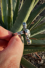 Load image into Gallery viewer, Sterling Silver White Buffalo and Afghan Turquoise Ring - Sz 8