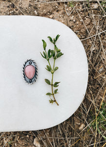 *Finished in Your Size* Sterling Silver with Pink Opal Ring