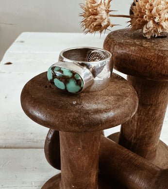 Chunky Hubei Turquoise Ring Sz 7.5