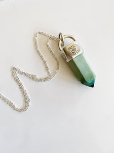 Indonesian Petrified Wood with Blue Opal Talisman - Sterling Silver