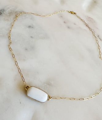 Custom White Buffalo Pendant - Gold fill & brass