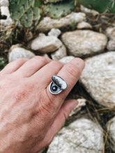 Load image into Gallery viewer, *Finished in Your Size* Sterling Silver with White Buffalo Turquoise Ring