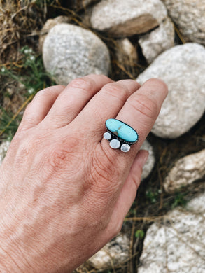 *Finished in Your Size* Sterling Silver with Number Eight Turquoise Ring