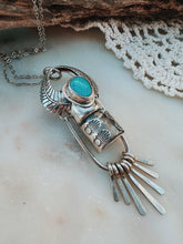 Load image into Gallery viewer, Turquoise Fringe Sterling Silver Rollerball Necklace