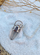 Load image into Gallery viewer, Lemurian Quartz Talisman with Peach Moonstone - Sterling Silver
