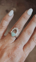 Load image into Gallery viewer, Mixed Metal Scalloped Ring with Turquoise - sz 7.5