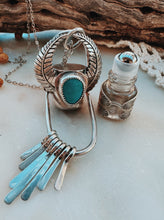Load image into Gallery viewer, Turquoise Fringe Sterling Silver Rollerball Necklace