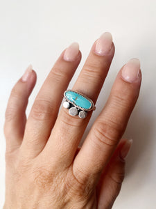 Sterling Silver with Number Eight Turquoise Ring sz 6.5