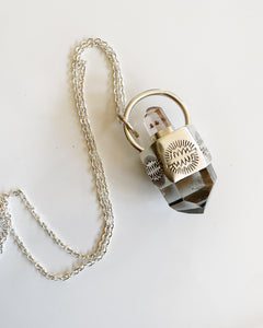 Smoky Rutile Quartz & Rutile Quartz Talisman - Sterling Silver