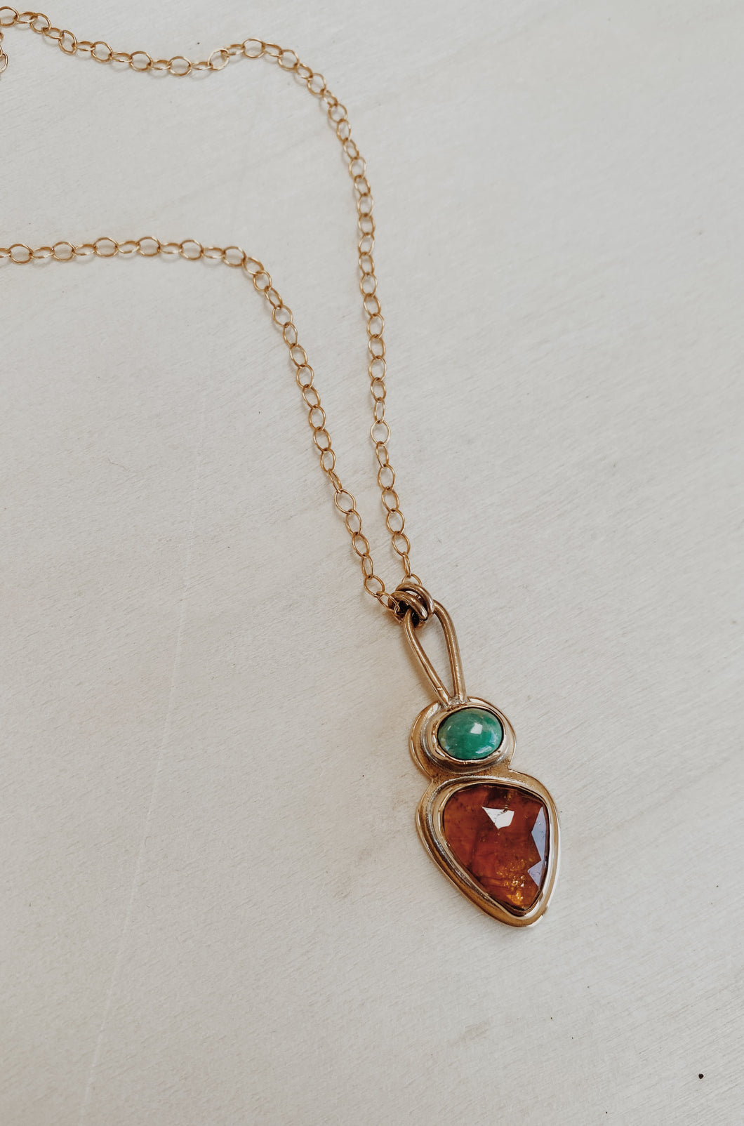 Orange Kyanite & Turquoise Pendant