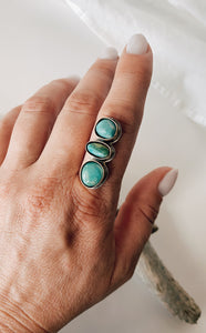 Kings Manassa & Baja Turquoise ring in Red Brass & Sterling Silver sz 10.5