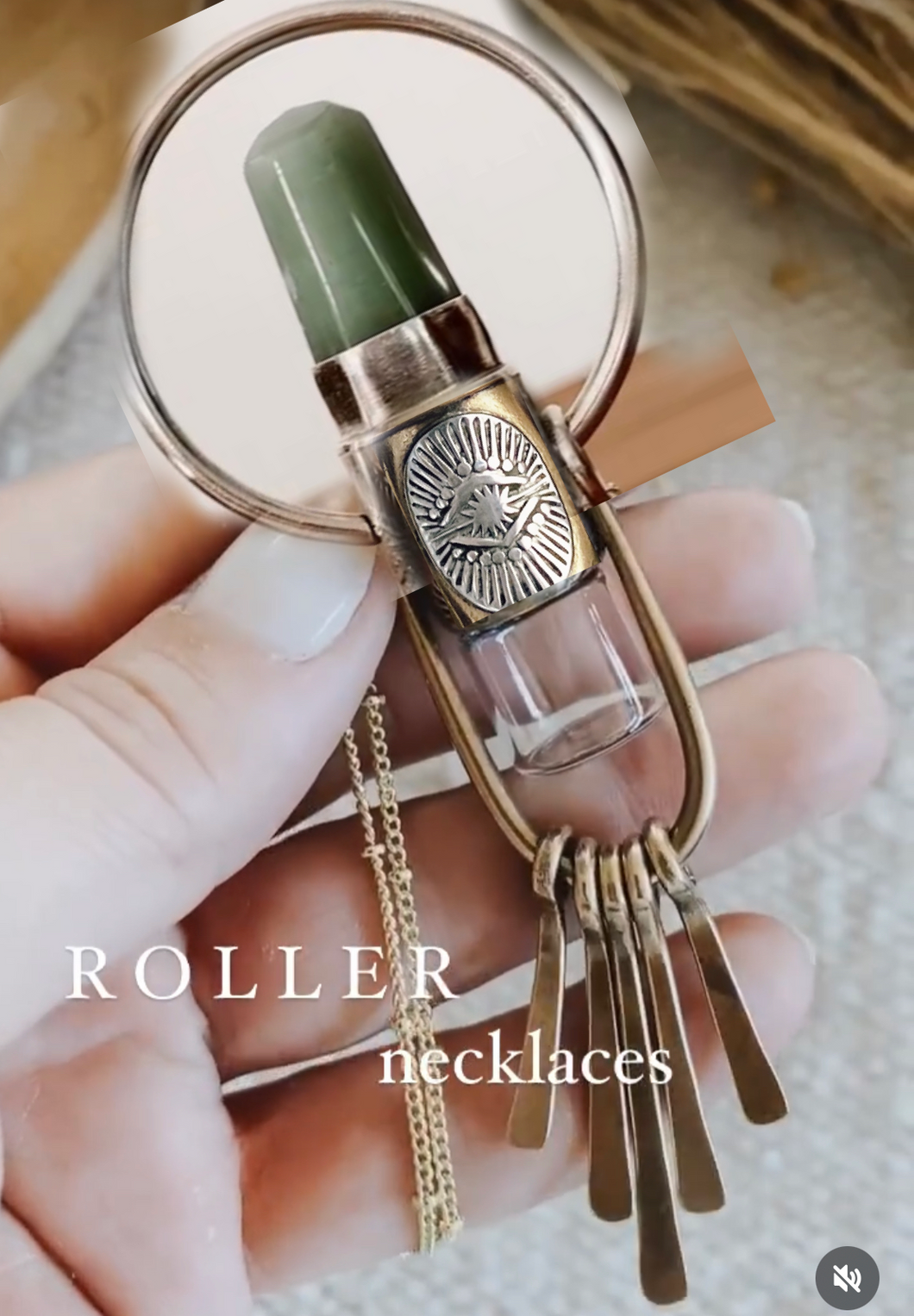 Halo Fringe Rollerball Necklace - Aventurine