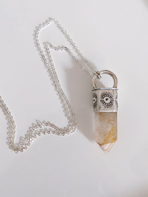 #8- Golden Rutile Quartz Sterling Silver Talisman