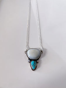 Australian Opal and Baja Turquoise Sterling Silver Necklace