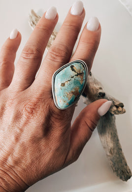 Old Stock Turquoise ring in Sterling Silver
