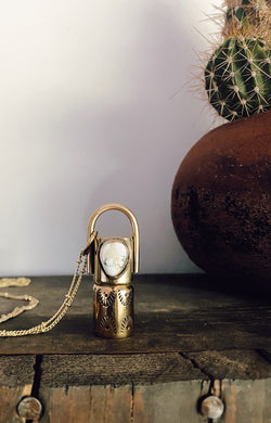 Capsule Rollerball Necklace - White Buffalo