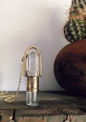 Clear Quartz Rollerball Necklace