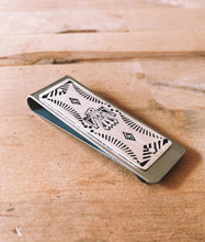 Load image into Gallery viewer, Stainless Steel Money Clip with Sterling Silver Thunderbird Stamped Emblem