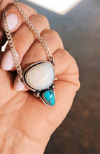Load image into Gallery viewer, Australian Opal and Baja Turquoise Sterling Silver Necklace