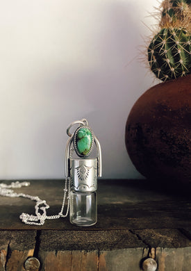 Floating Turquoise Rollerball Necklace - Hubei Turquoise