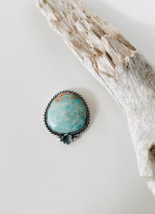 Old Stock Turquoise Floral ring in Sterling Silver