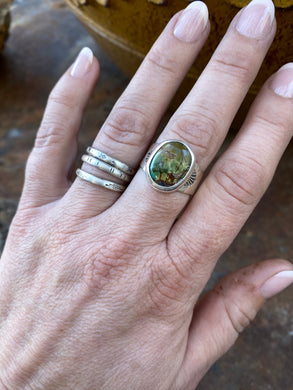 Custom Sterling Silver White Buffalo Turquoise Ring