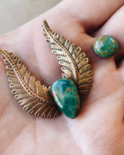 Load image into Gallery viewer, Red Brass FEATHER Rollerball Necklace - Kings Manassa Turquoise