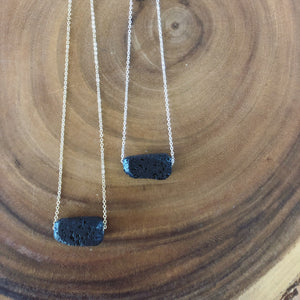 Chunky Lava Stone Diffuser Necklace with Gold Chain