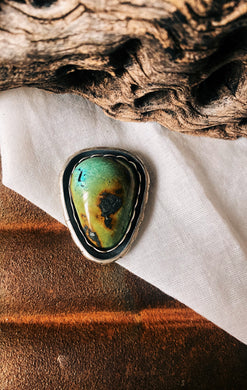 Hubei Turquoise Shadowbox ring in Sterling Silver