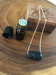 Chunky Lava Stone Diffuser Necklace with Gold Chain