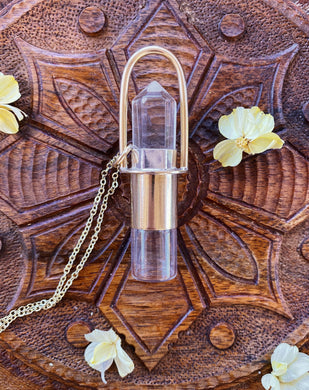 Made To Order RSA Rollerball Necklace with Quartz